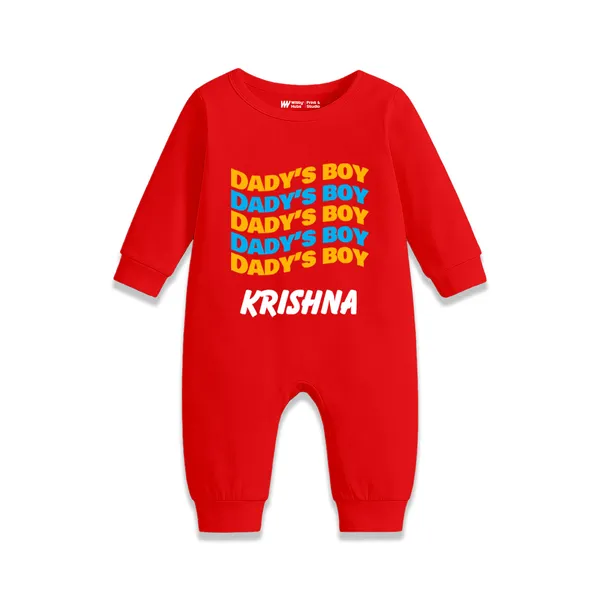 Red_Cotton_Dady'S_Boy_Personalized_Romper_For_Baby_Boys