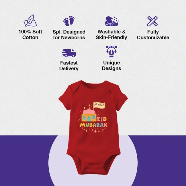 Red_Cotton_Eid_Mubarak_Printed_Onesie_For_Baby