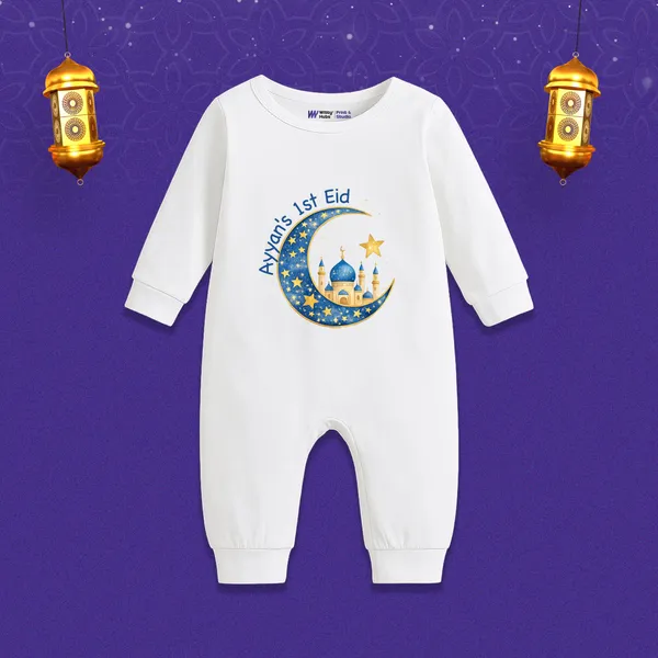 White_Cotton_1St_Eid_Crescent_Moon_Print_Romper_For_Baby