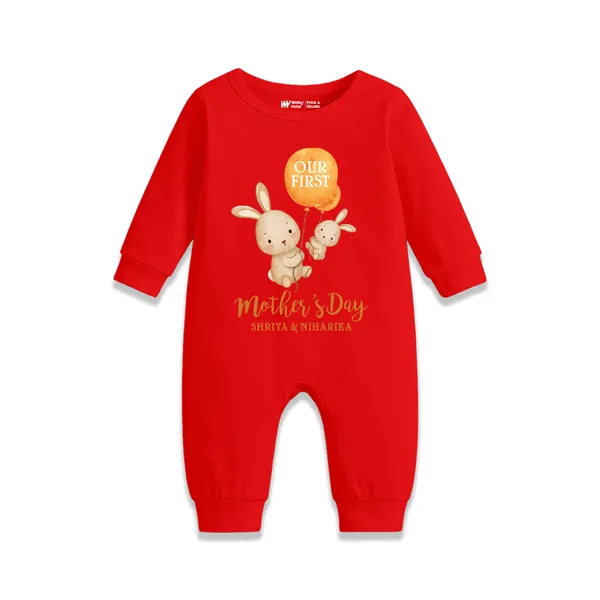 Red_Cotton_Mother'S_Day_Romper_For_Baby