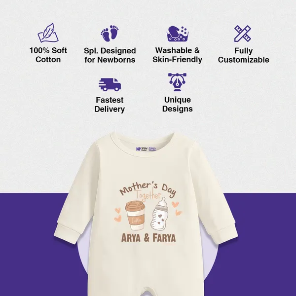 Cream_Cotton_Personalized_Mother'S_Day_Romper_For_Baby