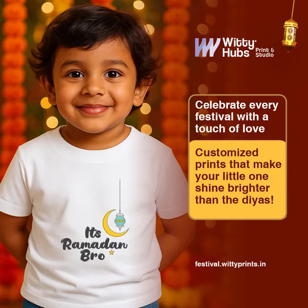 White_Cotton_Its_Ramadan_Bro_Printed_T-Shirt_For_Kids
