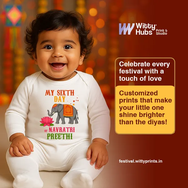 White_Long_Sleeve_Romper_With_My_Sixth_Day_Of_Navratri_Preethi_Print
