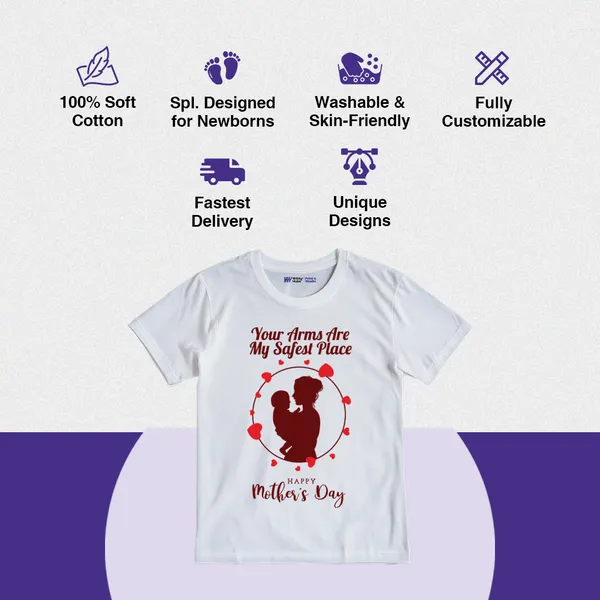 White_Cotton_Mother'S_Day_Graphic_Print_T-Shirt_For_Kids