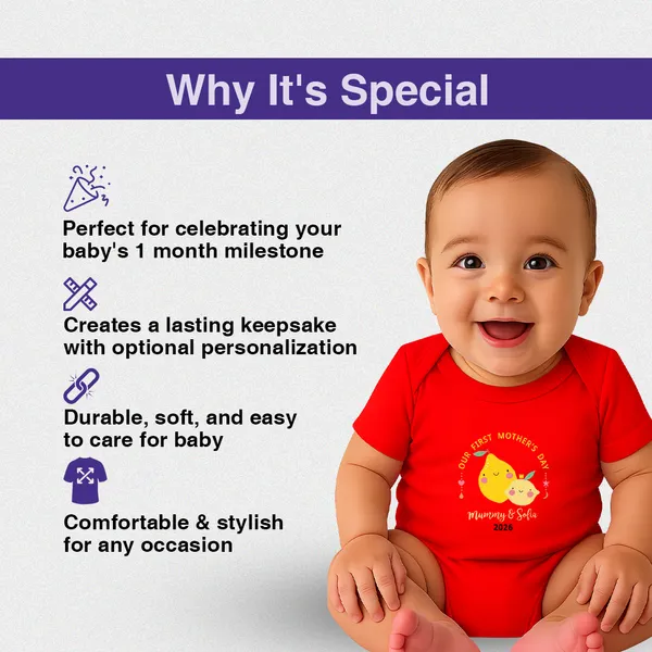 Red_Cotton_Our_First_Mother'S_Day_Romper_For_Baby