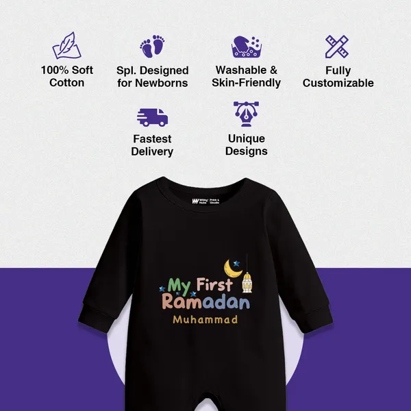 My_First_Ramadan_Black_Cotton_Romper_For_Baby_Boys