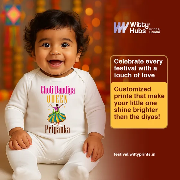 White_Cotton_Choti_Dandiya_Queen_Personalized_Romper_For_Baby_Girls