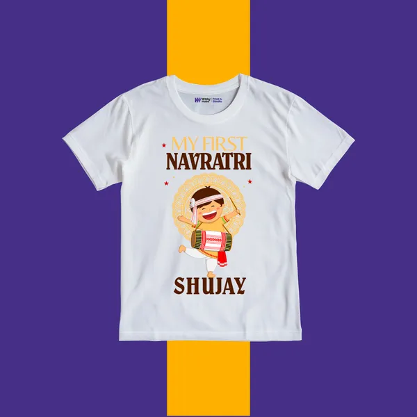 White_Cotton_My_First_Navratri_Personalized_T-Shirt_For_Kids