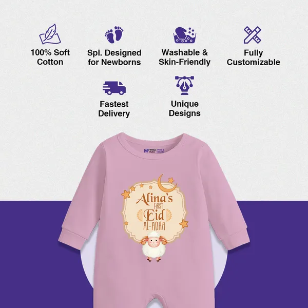 Pink_Cotton_Eid_Mubarak_Personalized_Romper_For_Babies