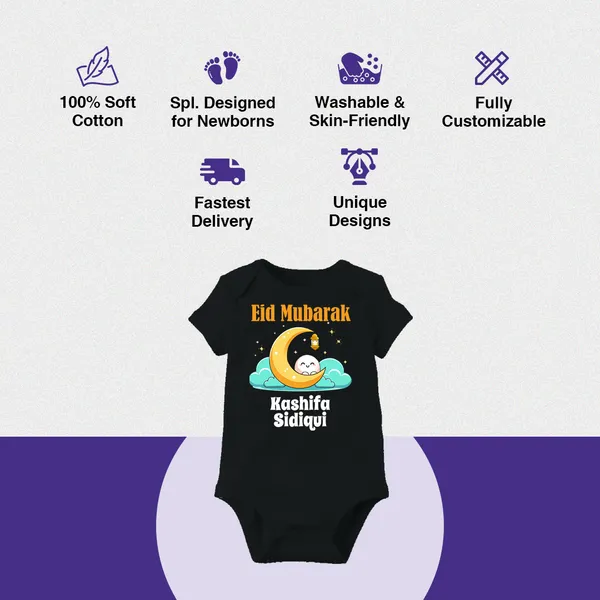 Eid_Mubarak_Personalized_Black_Baby_Romper_With_Moon_Design