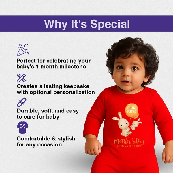 Red_Cotton_Mother'S_Day_Romper_For_Baby