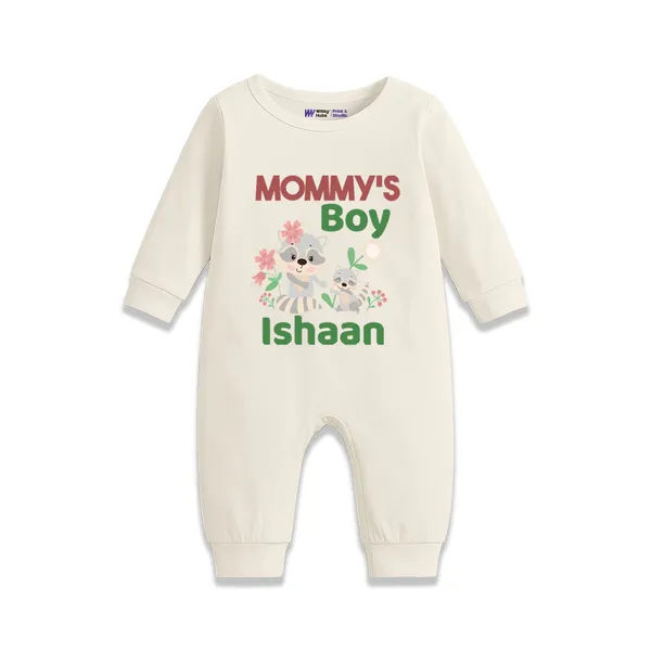 Cream_Personalized_Cotton_Romper_For_Baby_Boys