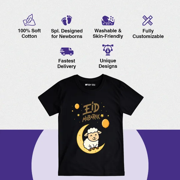Black_Cotton_Eid_Mubarak_Graphic_Print_T-Shirt_For_Kids
