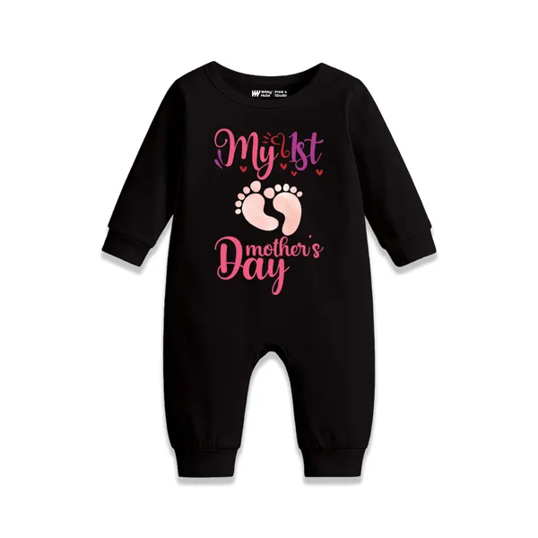 Black_Cotton_My_1St_Mother'S_Day_Romper_For_Babies