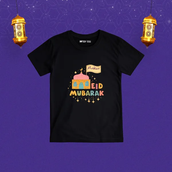 Black_Cotton_Eid_Mubarak_Personalized_Kids_T-Shirt