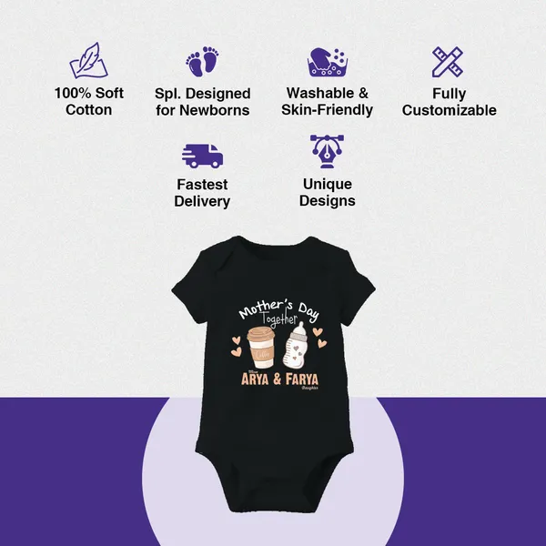 Black_Cotton_Mother'S_Day_Together_Bodysuit_For_Babies