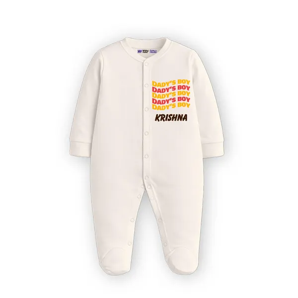 Cream_Full_Sleeve_Daddy'S_Boy_Personalized_Romper_For_Baby_Boys
