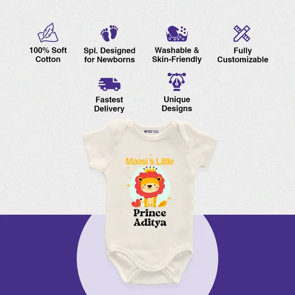 White_Cotton_Maasi'S_Little_Prince_Personalized_Baby_Romper
