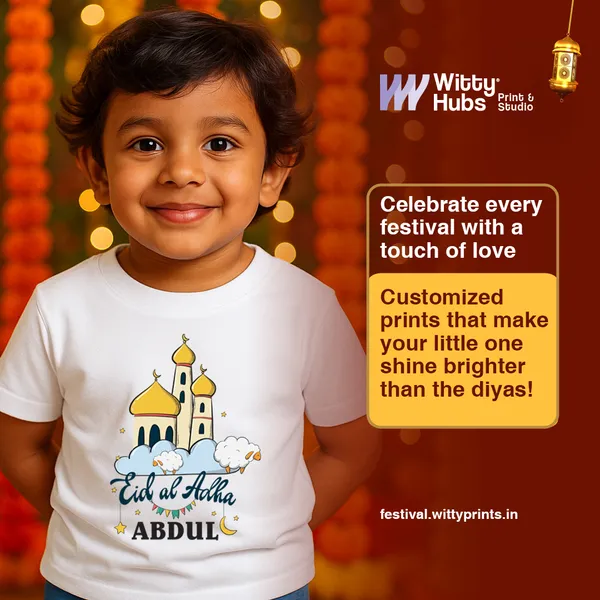 White_Cotton_Eid_Al_Adha_Personalized_T-Shirt_For_Kids