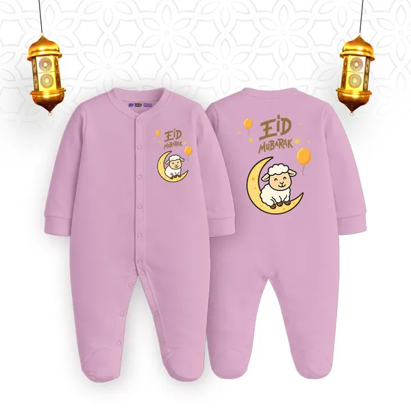 Pink_Cotton_Eid_Mubarak_Sheep_Print_Romper_For_Baby