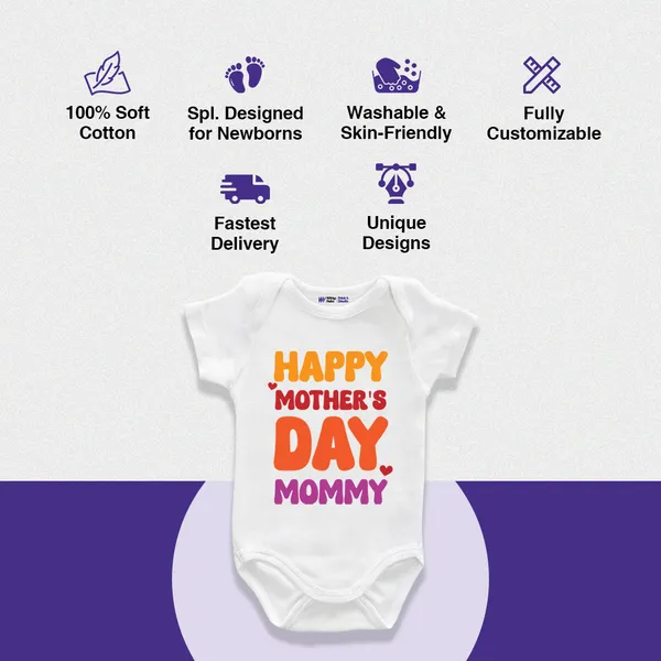 White_Cotton_Happy_Mother'S_Day_Mommy_Baby_Bodysuit