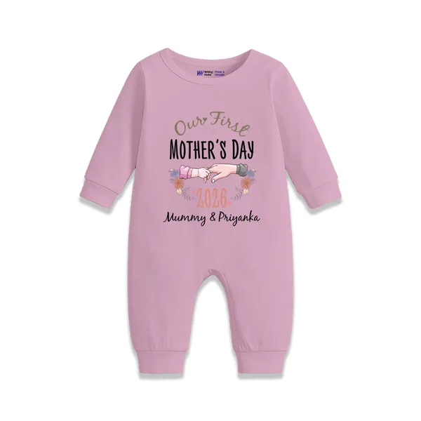 Pink_Cotton_Mother'S_Day_Romper_For_Babies
