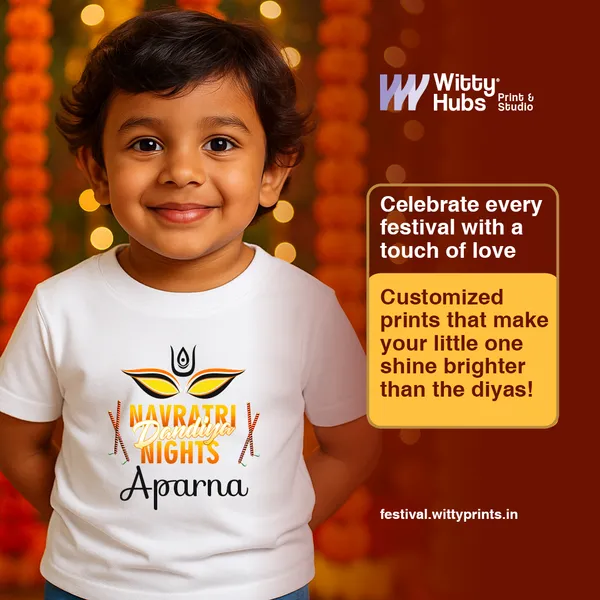 White_Cotton_Navratri_Nights_Print_T-Shirt_For_Kids