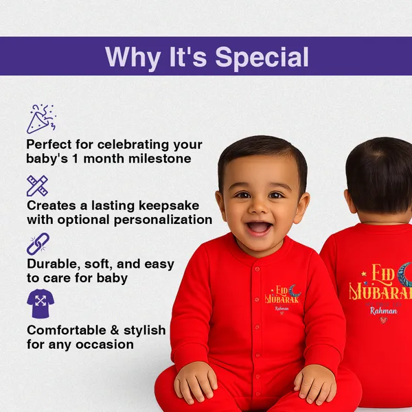 Red_Cotton_Eid_Mubarak_Customized_Romper_For_Baby