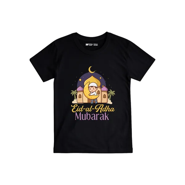 Black_Cotton_Eid-Al-Adha_Mubarak_Printed_T-Shirt_For_Kids