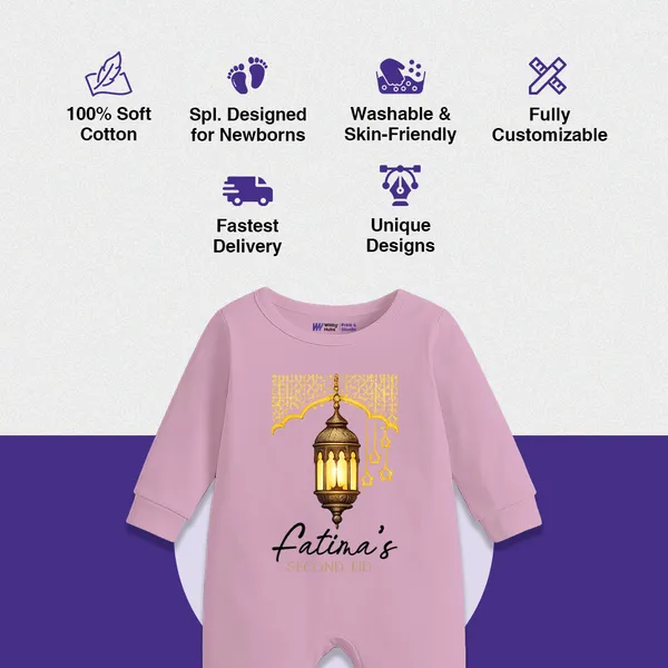Pink_Personalized_Lantern_Print_Romper_For_Baby