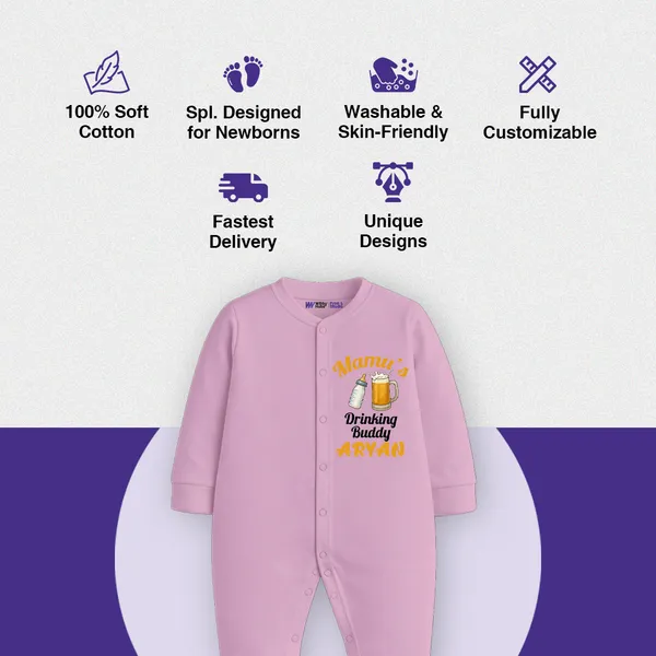 Pink_Cotton_Personalized_Full_Sleeves_Romper_For_Baby
