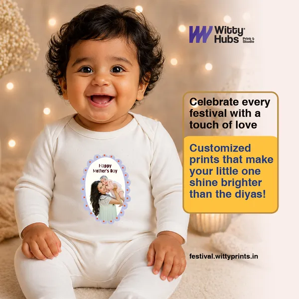 White_Cotton_Happy_Mother'S_Day_Customizable_Romper_For_Newborns