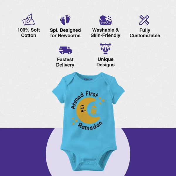 Ahmed_First_Ramadan_Blue_Cotton_Baby_Bodysuit