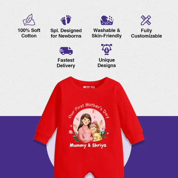 Red_Personalized_Mother'S_Day_Romper_For_Baby