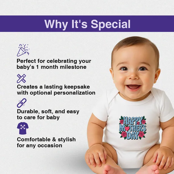 White_Cotton_Happy_Mother'S_Day_Print_Romper_For_Newborns