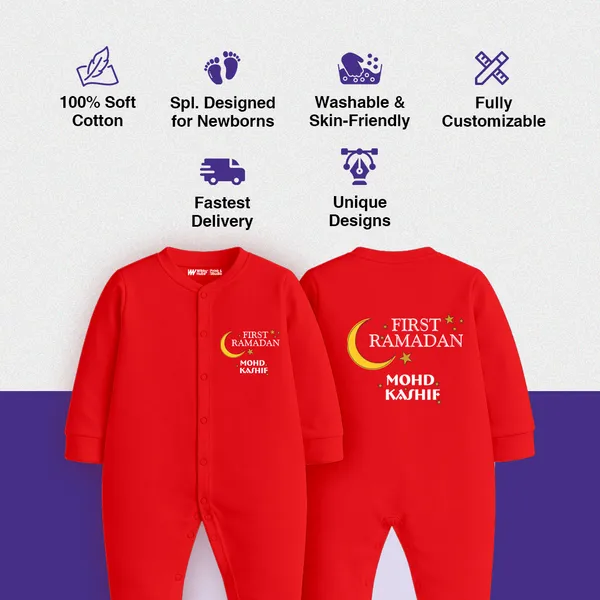 Red_Cotton_First_Ramadan_Personalized_Romper_For_Baby