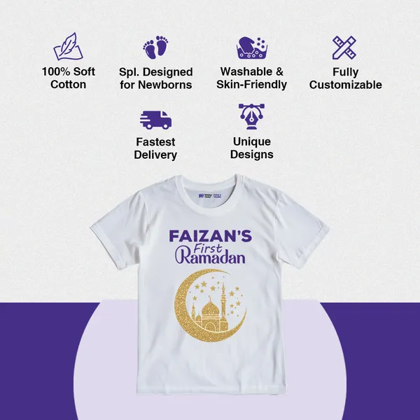 White_Customized_First_Ramadan_Print_T-Shirt_For_Kids