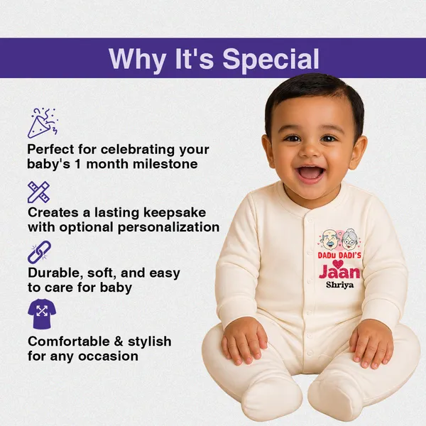 White_Cotton_Dadu_Dadi'S_Jaan_Personalized_Romper_For_Baby