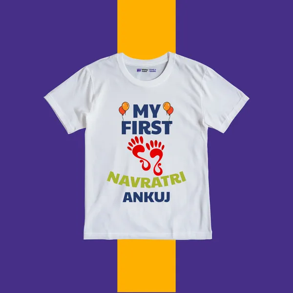 My_First_Navratri_Personalized_White_T-Shirt_For_Kids
