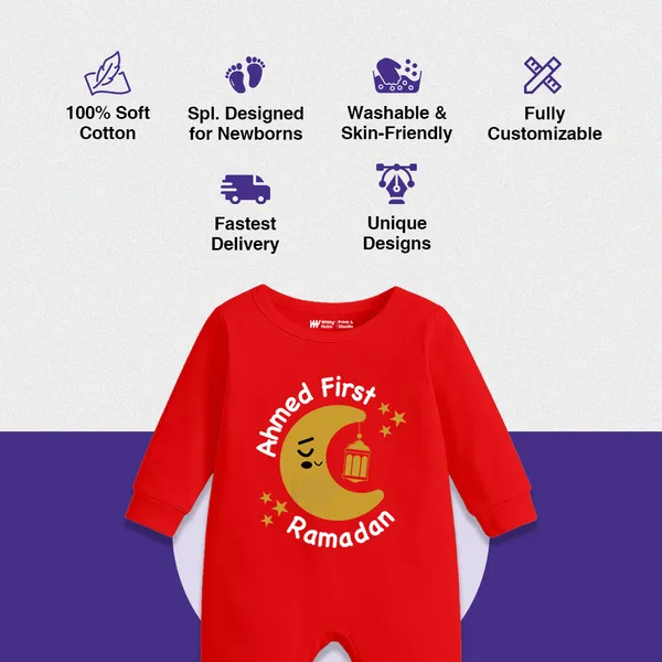 Red_Cotton_Ahmed_First_Ramadan_Romper_For_Baby