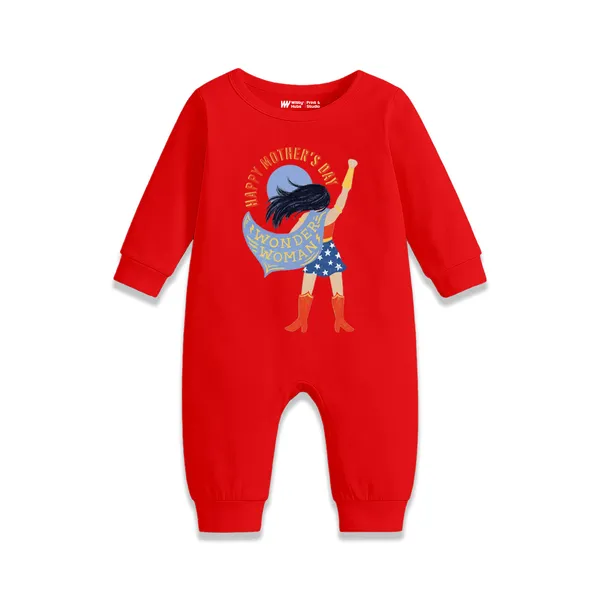 Red_Cotton_Wonder_Woman_Romper_For_Babies