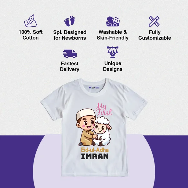 White_Cotton_My_First_Eid-Ul-Adha_Imran_Printed_T-Shirt_For_Baby_Boys
