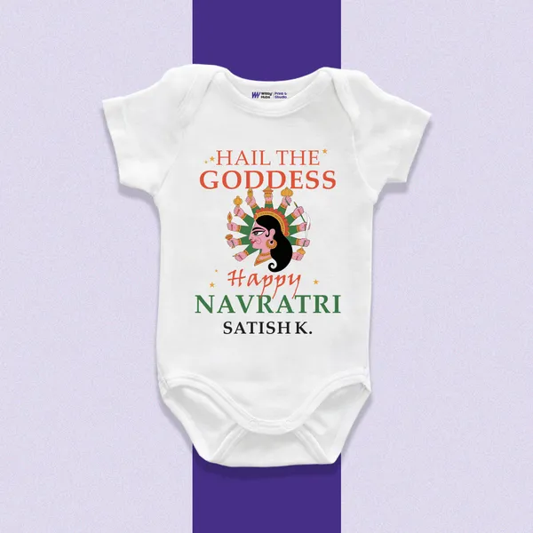 White_Cotton_Navratri_Goddess_Print_Onesie_For_Newborns