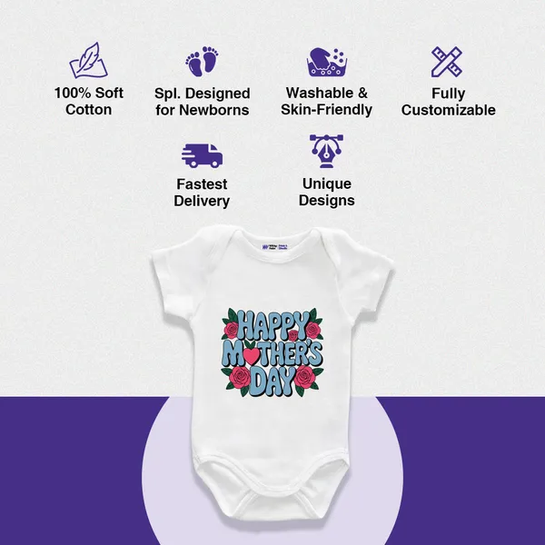 White_Cotton_Happy_Mother'S_Day_Print_Romper_For_Newborns