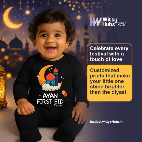Black_Personalized_First_Eid_Romper_For_Baby