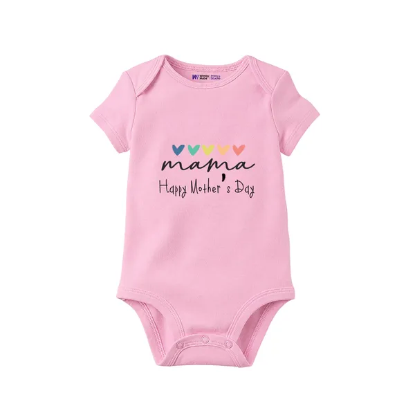 Pink_Cotton_Happy_Mother'S_Day_Short_Sleeve_Bodysuit_For_Baby