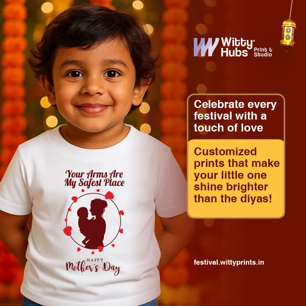 White_Cotton_Mother'S_Day_Graphic_Print_T-Shirt_For_Kids