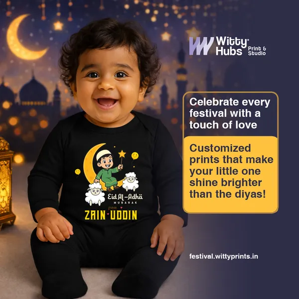 Black_Cotton_Eid_Al-Adha_Personalized_Romper_For_Baby