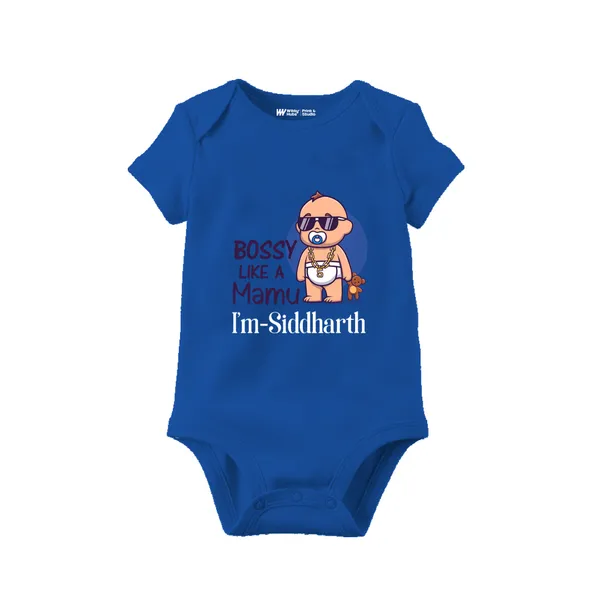 Blue_Cotton_Printed_Romper_With_I'M_Siddharth_Text_For_Baby_Boys