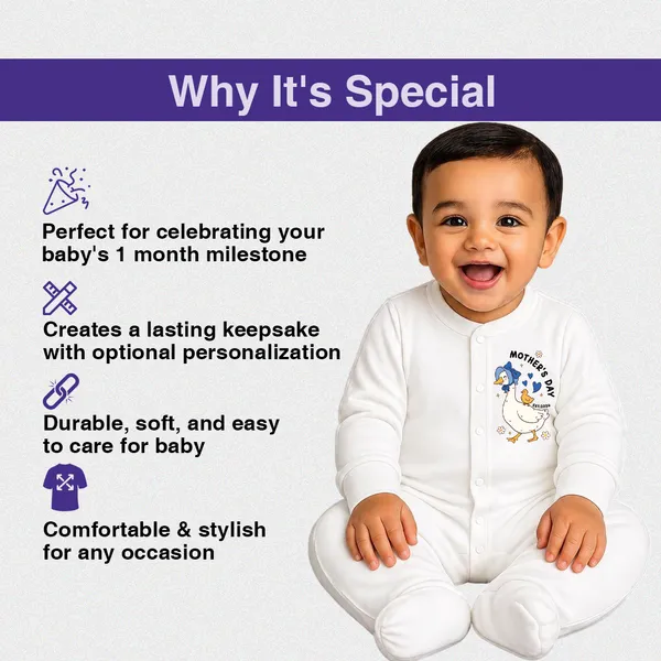 White_Cotton_Mother'S_Day_Print_Full_Sleeve_Romper_For_Baby
